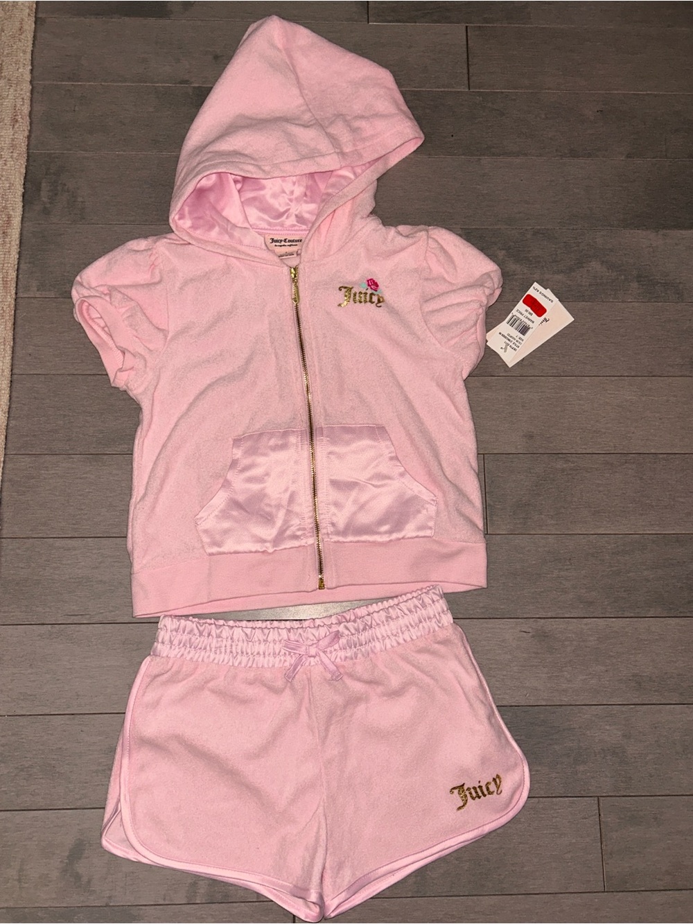 Juicy Couture Pink Hooded Short Set